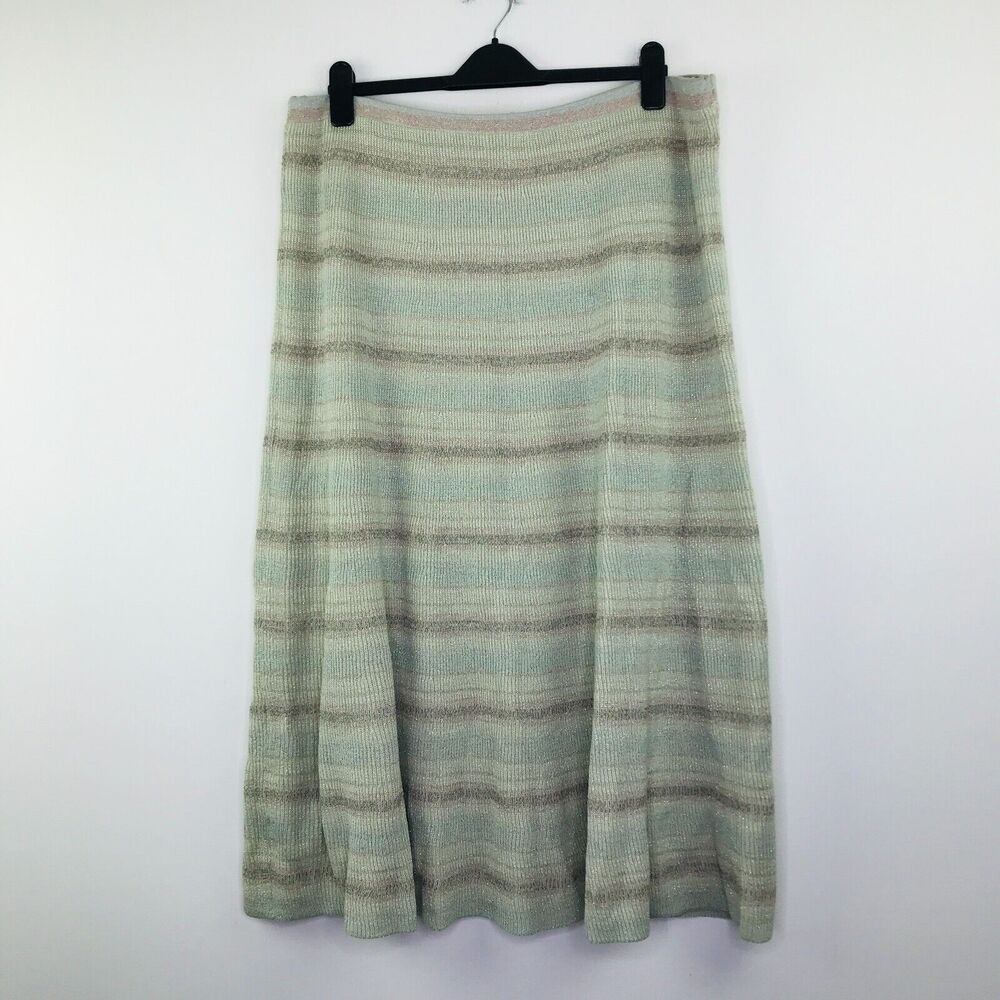 Coldwater Creek Women's XL Maxi Skirt Multicolor Knit Metallic Sparkle NWT